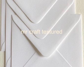 150mm Textured Square Envelopes Cream or White Wedding Invitations
