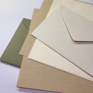 Textured 5"x7" x 20 Envelopes (130mmx185mm) 100%  Recycled Wedding Invitation Envelopes Choose Colour