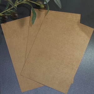 Kraft Brown Flat card 225gsm x 20 Choose size A4 A5 or 5 x 7