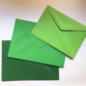 Green Envelopes x 20  130mmx185mm (5"x7")  Envelopes  100% Recycled Quality 120gsm Wedding Invitation Envelopes Choose a Colour