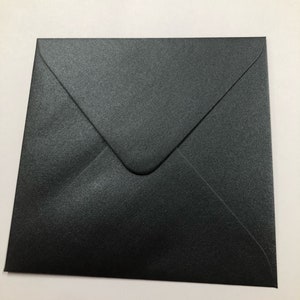 Black METALLIC shimmer 150mm Square Envelopes Recycled Choose Colour Invitation Envelope Choose Quantity