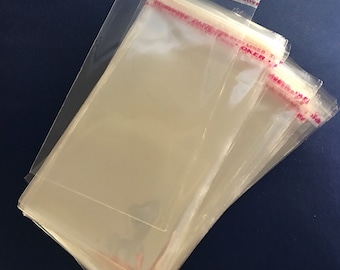 70 x 100mm  Resealable Cello Bags  Pack of 100 Cellophane Bags Clear