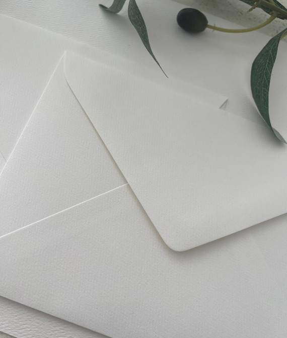 Textured C6 Envelopes, 120gsm, White or Cream (20) Quality envelope