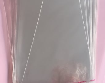 Bolsas de celofán resellables de 140 x 200 mm: Tarjetas de 5" x 7", paquete de 100 bolsas de celofán transparentes