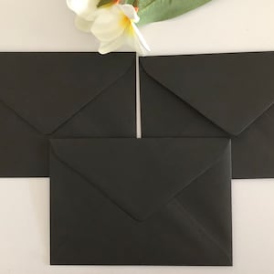 Black  (5"x7") Black  Envelopes 100% Recycled Quality 120gsm Wedding Invitation Envelopes 130mmx185mm