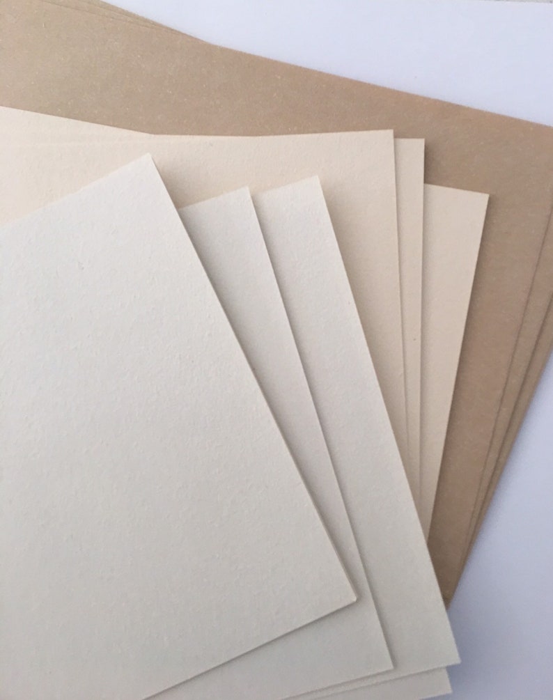 Textured A5 Card Stock: Recycled 209gsm Printable Cards - Rice, Oatmeal, Parmesan, Wheat image 2