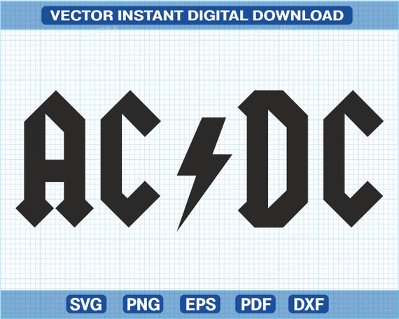 AC DC Logo Banda Vectorizado Ac Dc Vector Files Cut File - Etsy