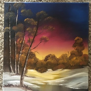artist loft using bob ross' mountain summit for their paint by numbers kit  : r/HappyTrees