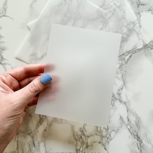 Vellum Overlay, 5x7 Vellum Wedding Invitation, Vellum Sheet for Invites, Clear Paper for Printing DIY Invitations and Save the Dates