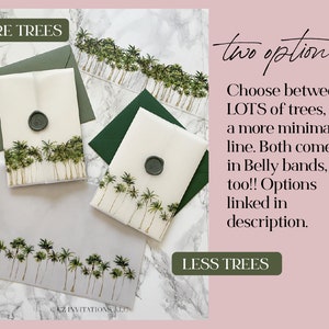 Palm Tree Vellum Wrap, 5x7 Vellum Wedding Invitation, Tropical Beach Vellum Jacket, Destination Wedding Printed Wrap for DIY Invitations image 8