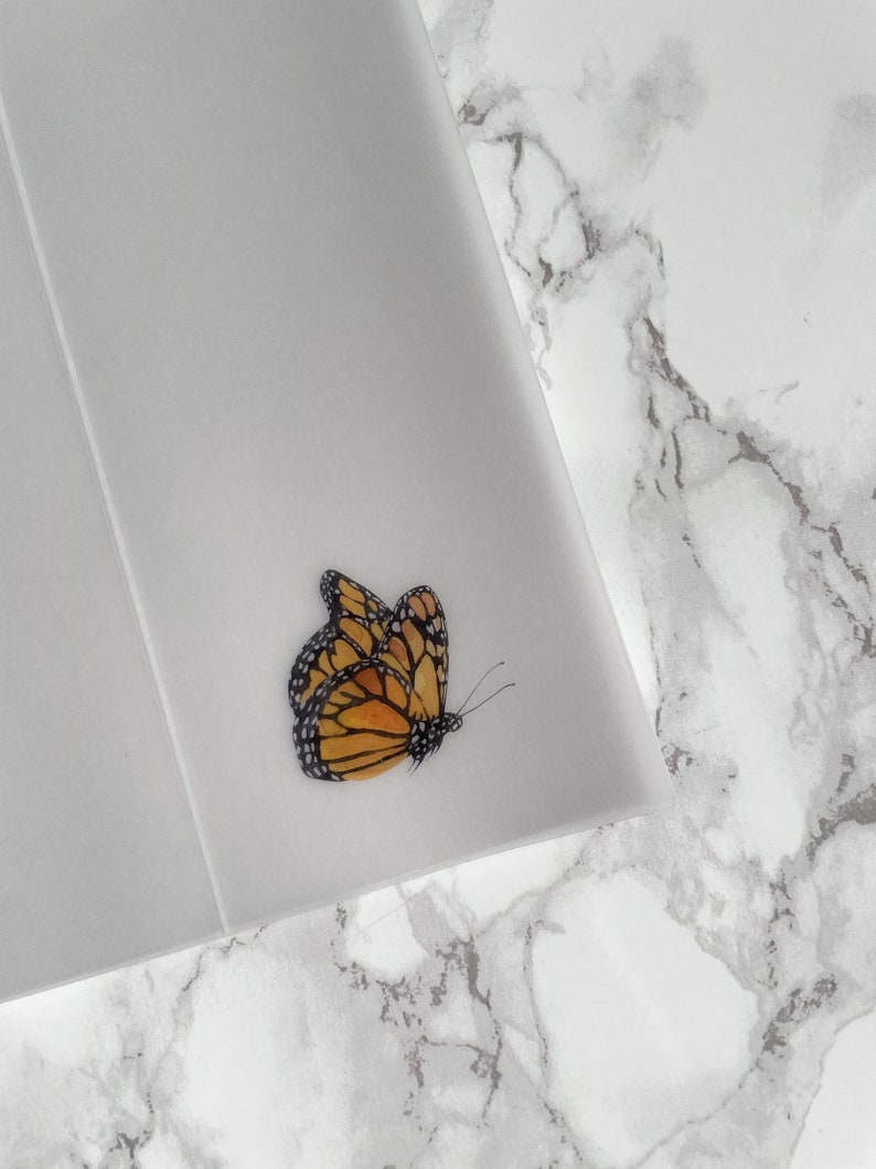 Monarch Butterfly Vellum Jacket 5x7 Vellum Wedding Etsy