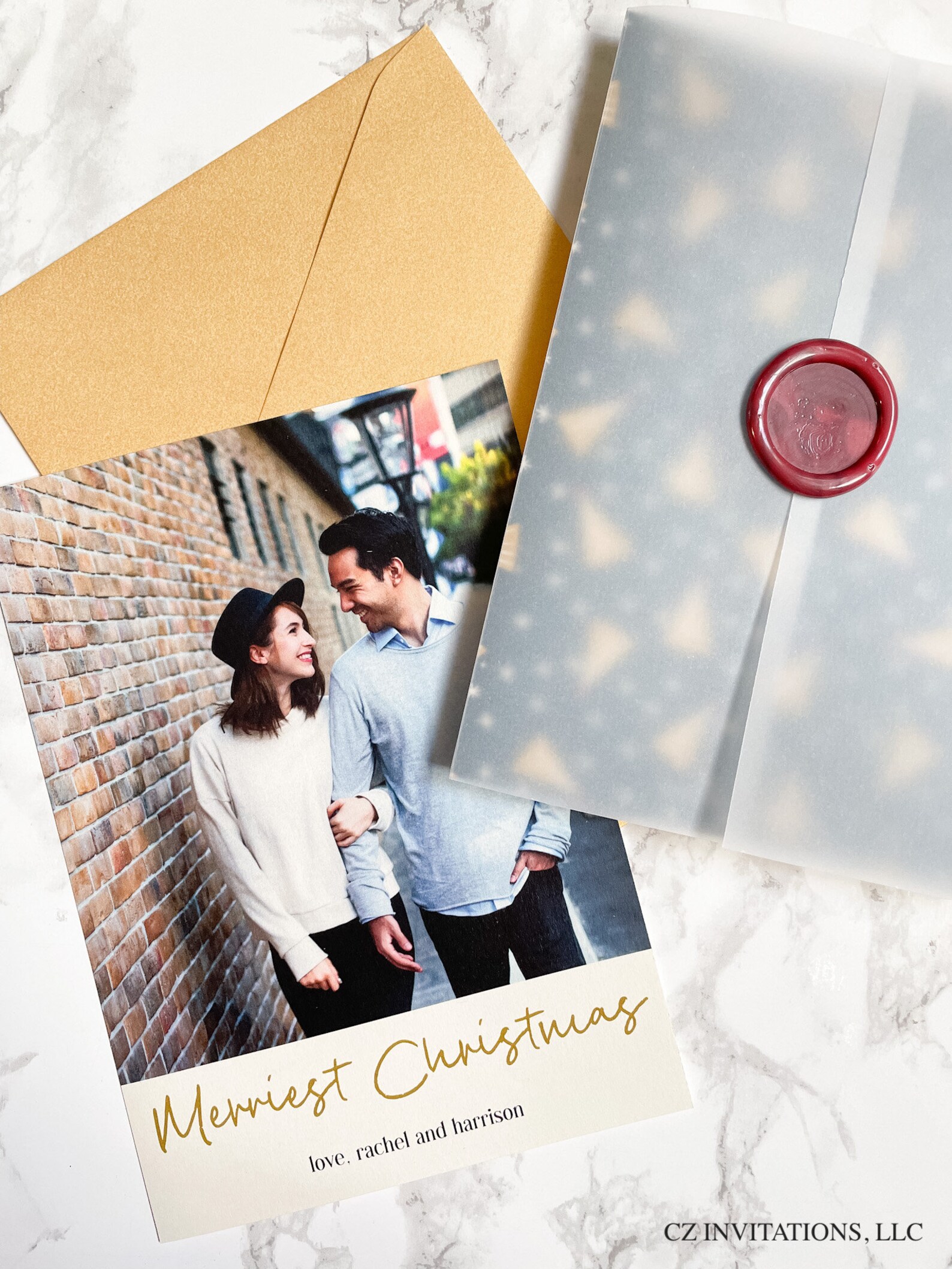 Just Married Christmas Cards 