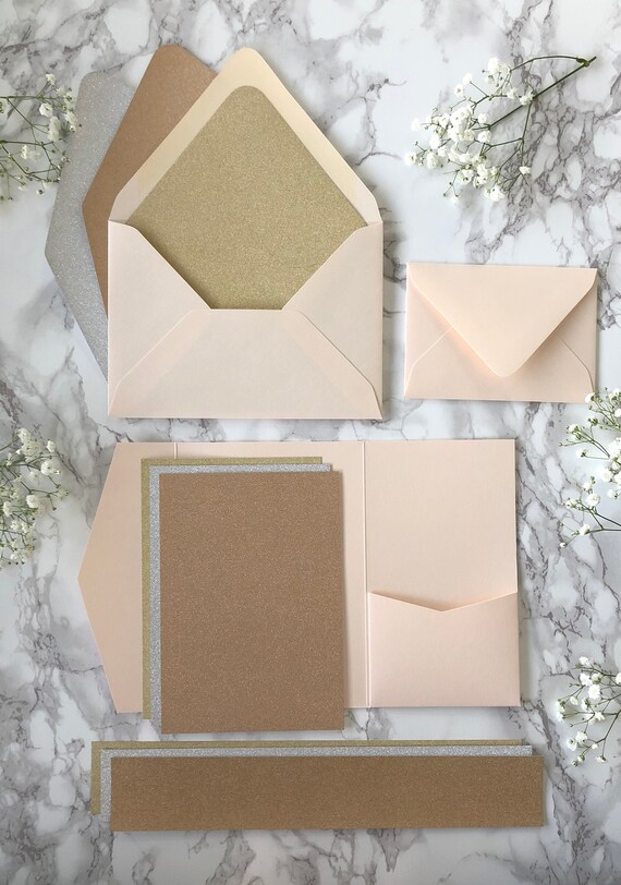 Pocket Invitations Diy Wedding Invitations Pocket Wedding Etsy