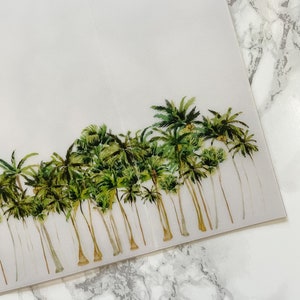 Palm Tree Vellum Wrap, 5x7 Vellum Wedding Invitation, Tropical Beach Vellum Jacket, Destination Wedding Printed Wrap for DIY Invitations image 4