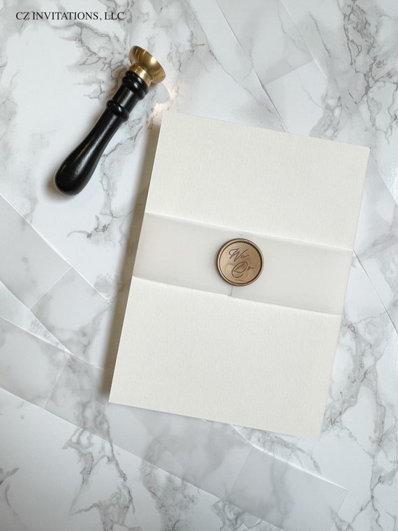 Vellum Wrap 5x7 Vellum Belly Band Wedding Invitation Vellum Etsy