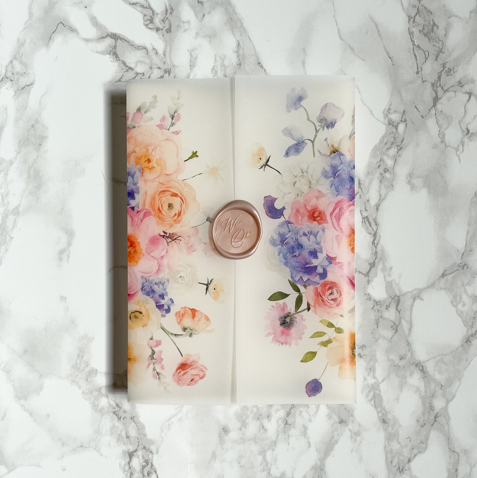 Bold and Bright Floral Vellum Jacket 5x7 Vellum Wedding Etsy