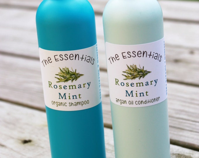 Organic Rosemary Mint Plant Derived Shampoo & Hair Conditioner DUO