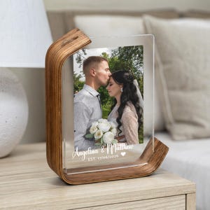 Porta-retratos personalizado para casamento, presente para casais, recém-casados, porta-retratos para fotos de casamento, para o seu dia do casamento, 1º aniversário.