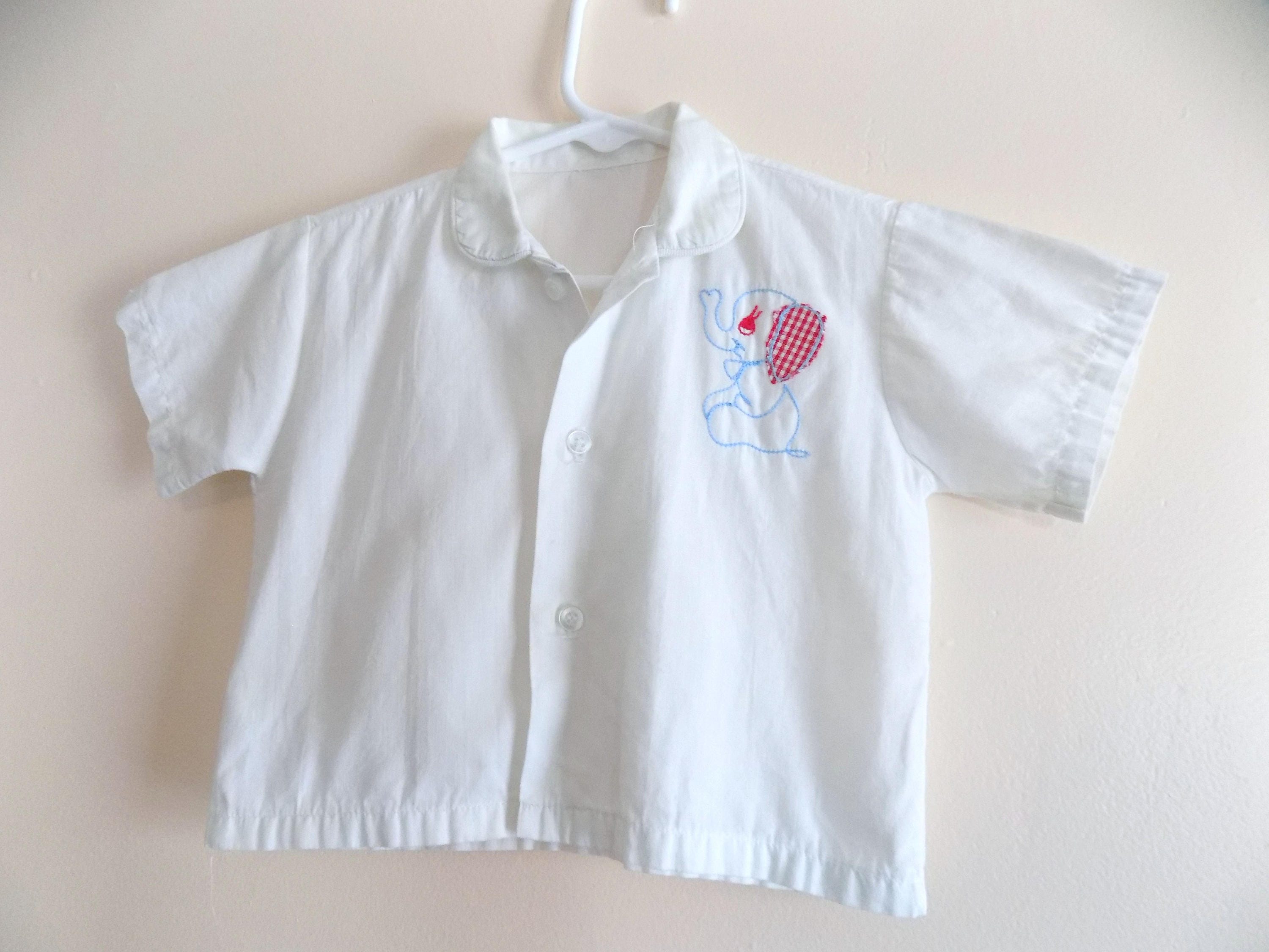 50s Boys Shirt Elephant Button Down 1950s Applique Etsy