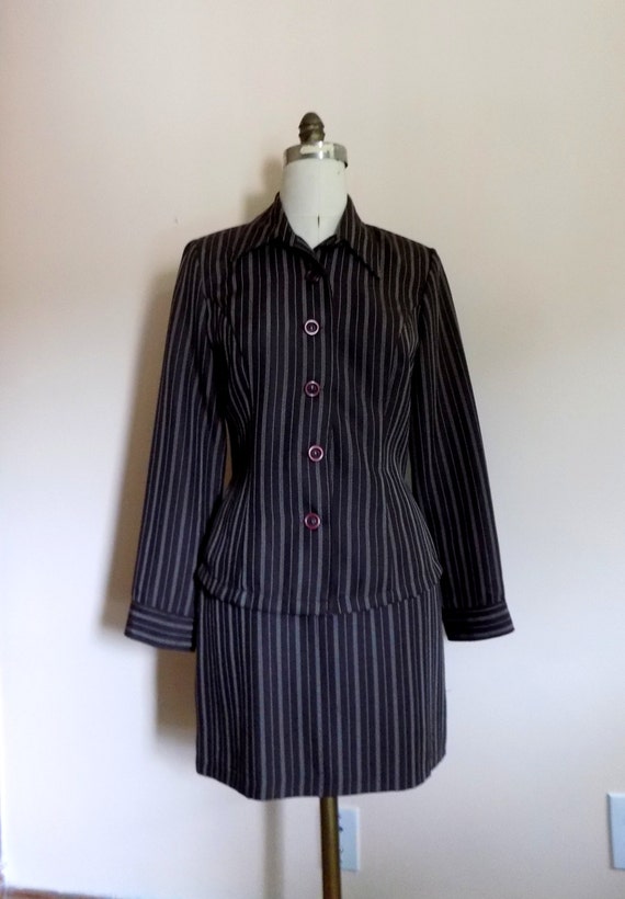 90s Suit, 2 Piece Dress, Blouse, Mini Skirt, 1990s