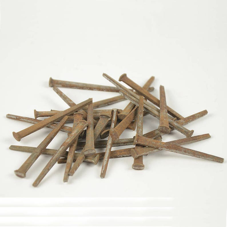 50 Vintage Nails Square Finish Nails 2 Square Head Etsy