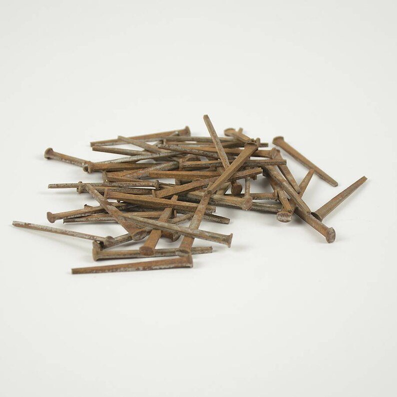 50 Vintage Nails Square Finish Nails 2 Square Head Etsy
