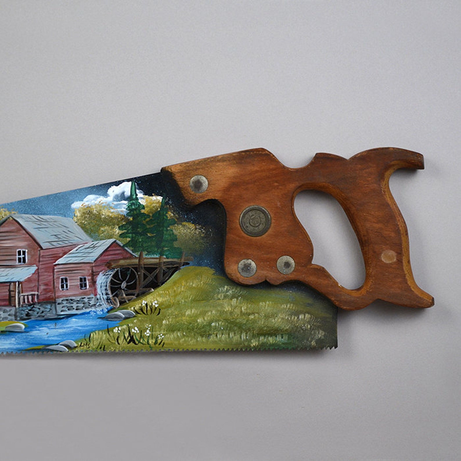 Painted Handsaw Painted Saw Blade Antique Disston Saw Etsy
