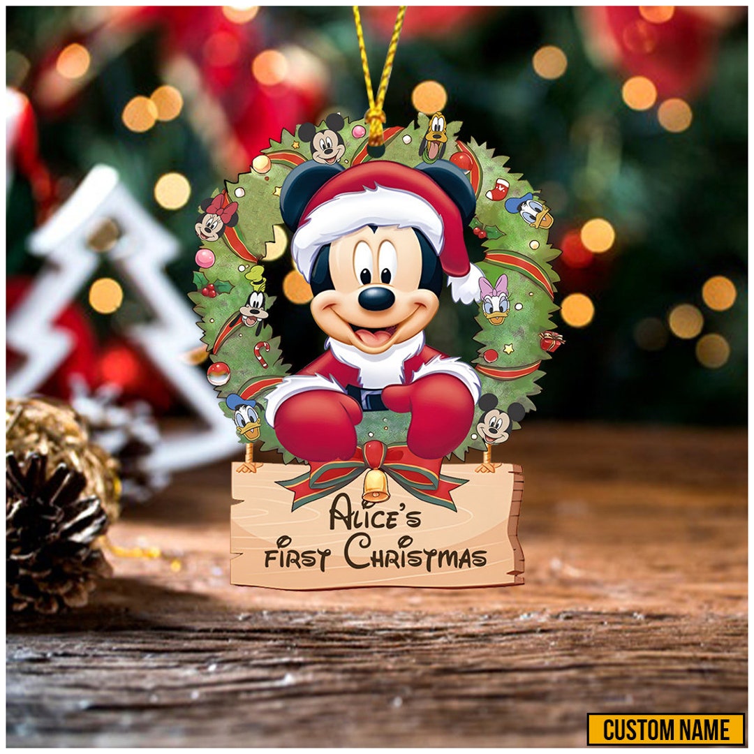 Personalized Name Mickey Christmas Ornament, Disney Baby First ...