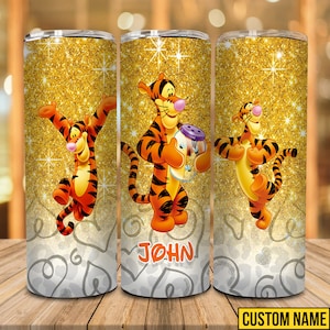 Tigger Cartoon 20oz Skinny Tumbler Wrap, Movie Character Tumbler Straight and Tapered PNG Digital Download, Tumbler Design PNG