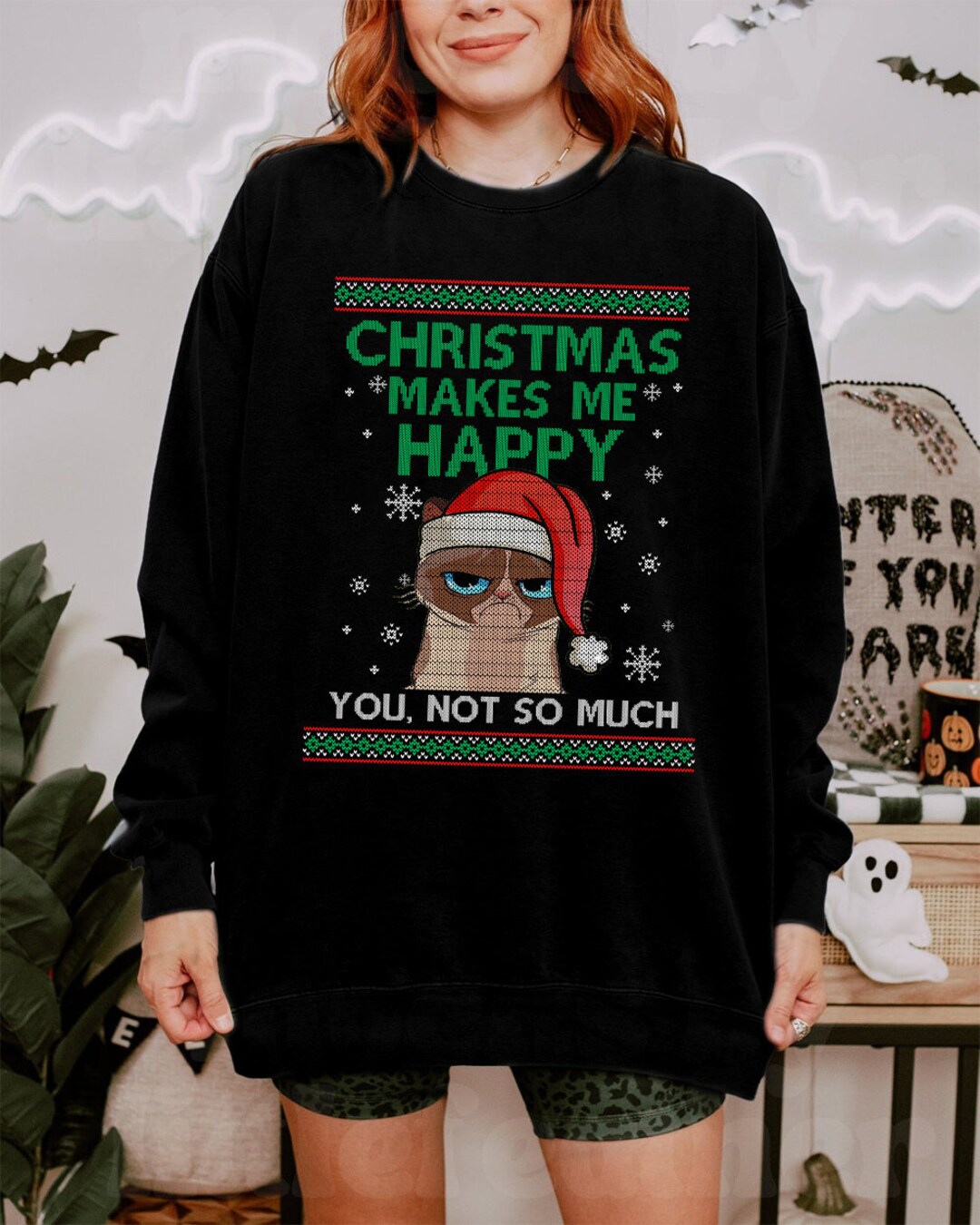 Christmas Makes Me Happy Cat PNG Santa Cat PNG Cat Year Etsy