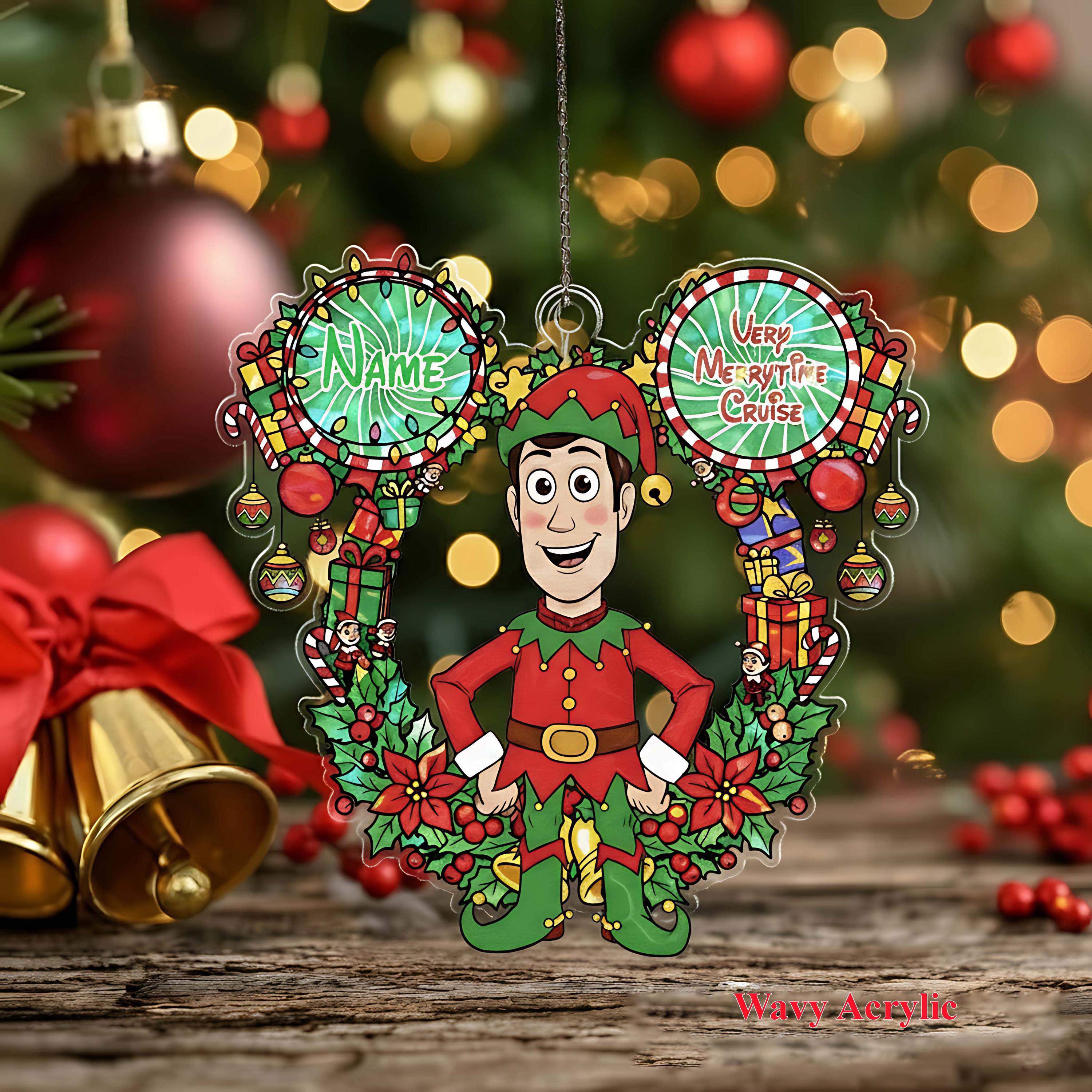 Discover Personalized Woody Buzz Wavy Acrylic Ornament, Holiday Gift Idea 2025