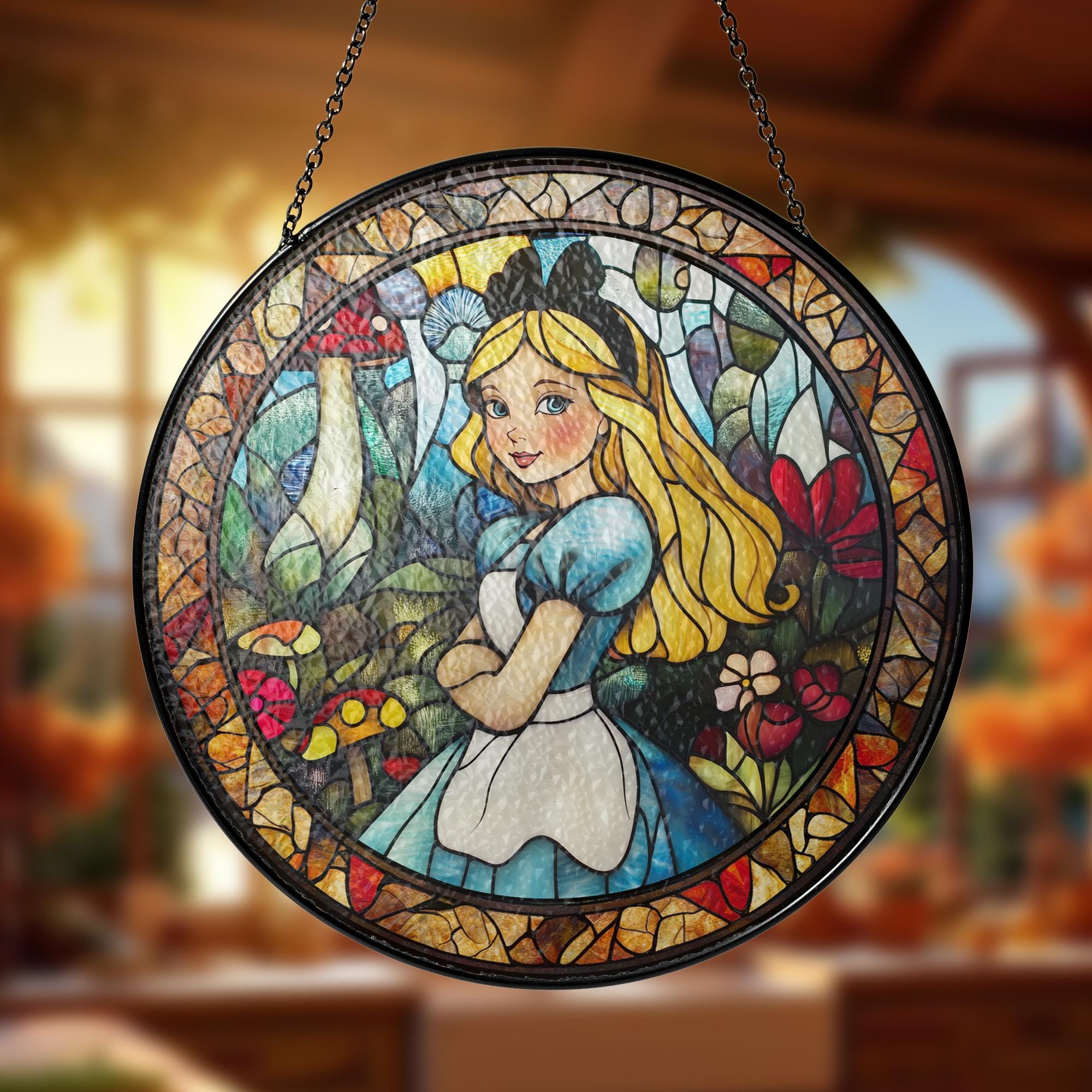 ステンドグラス　Alice in wonderland パネル ステンドグラス Alice in wonderland パネル ステンドグラス Alice in