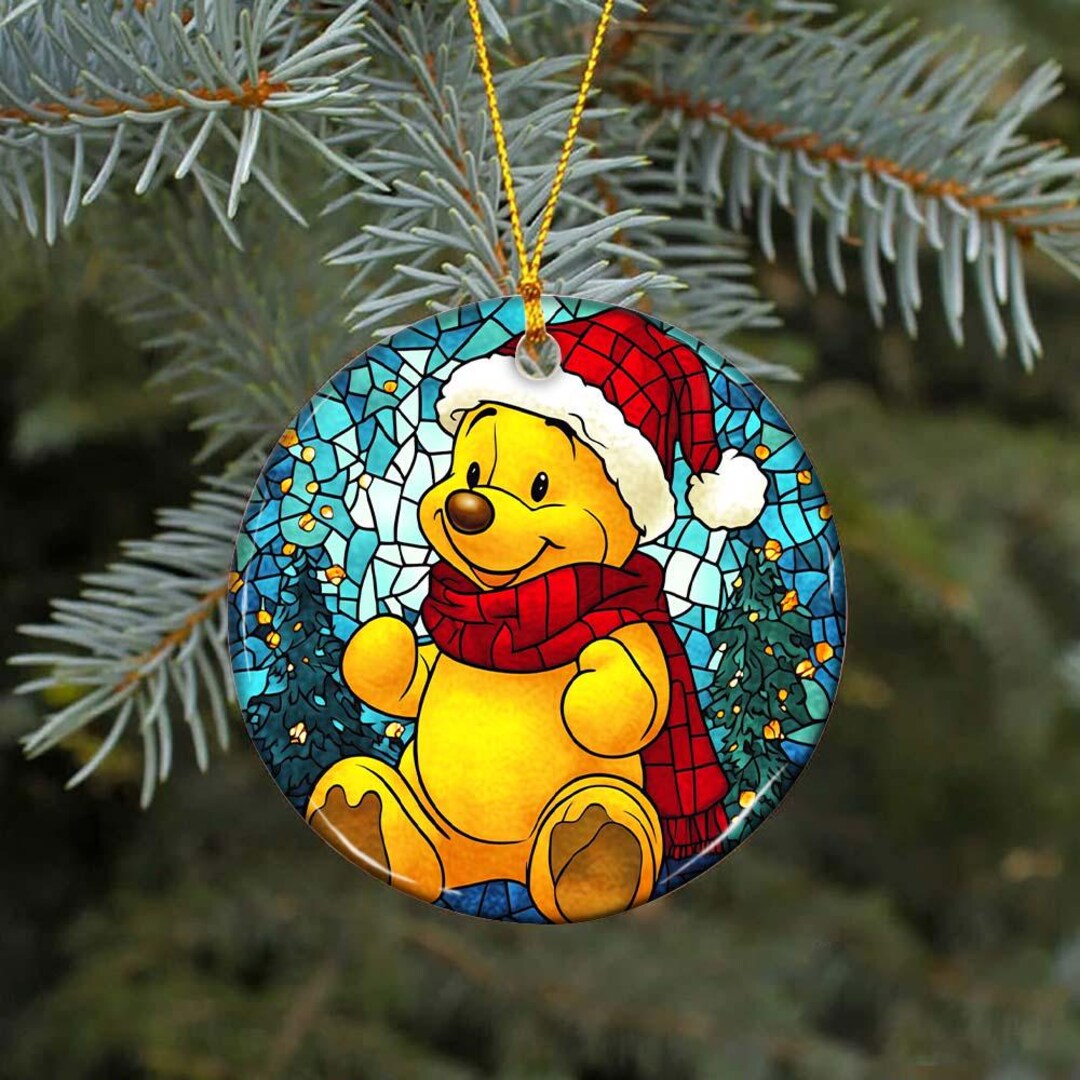 Winnie the Pooh Ceramic Ornament, Christmas Winnie Pooh Ornament ...