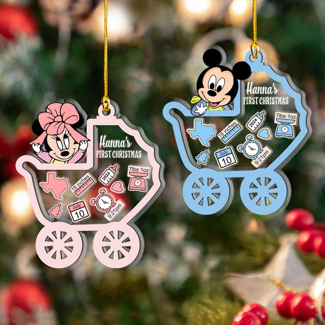 Customized Baby Mickey's First Christmas Ornament, Minnie's First ...