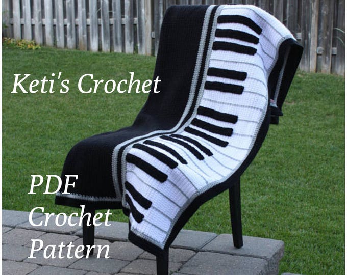 Crochet Pattern for Piano Blanketpiano Blanket Crochet Etsy