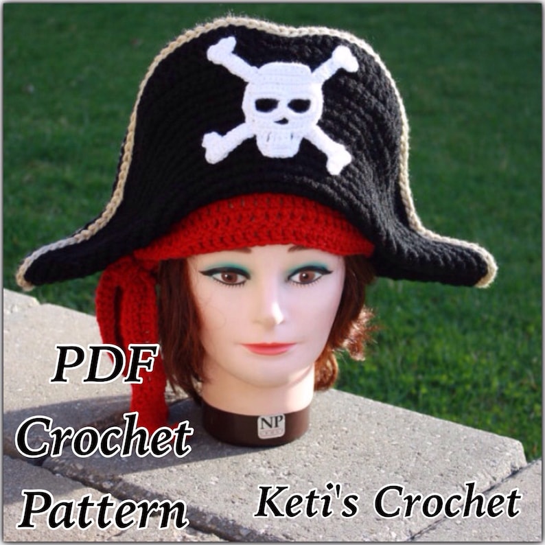 Crochet Pattern adult Pirate Hatpirate Hat Crochet Etsy