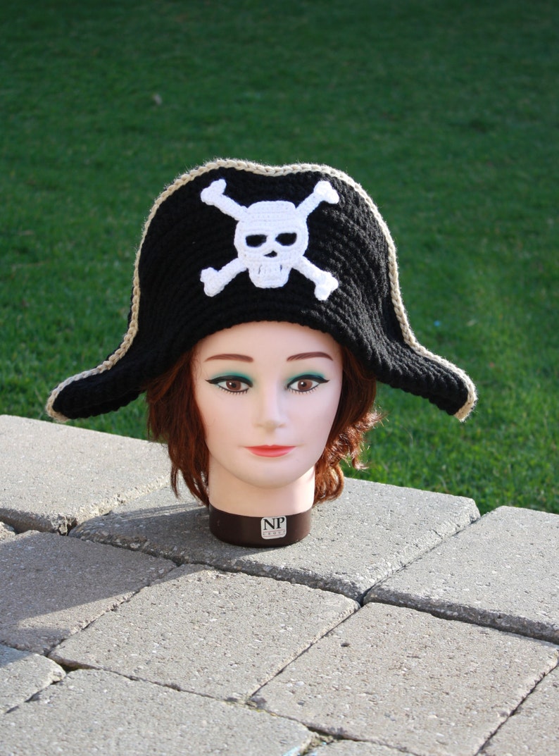 Crochet Pattern:Kids Pirate Hat,Pirate Hat Crochet Pattern,Crochet Pirate Hat Pattern,Crochet Costume Pattern,Pirate Costume Crochet Pattern image 4