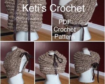 Crochet Capelet Pattern,Crochet Cowl Pattern,Crochet Poncho Pattern,Chunky Cowl Pattern,Crochet Transformer Cowl Pattern,chunky
