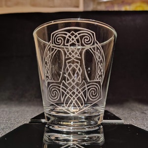 Mjolnir Etched Whisky Glass