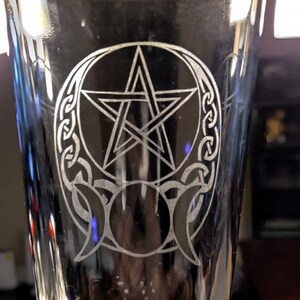 Pagan Triple Goddess Moon Etched Pint Glass
