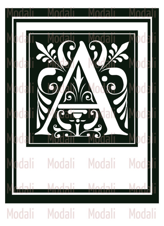 Download Monogram File For Vinyl Cutters Svg Cricut Design Space Letter Etsy