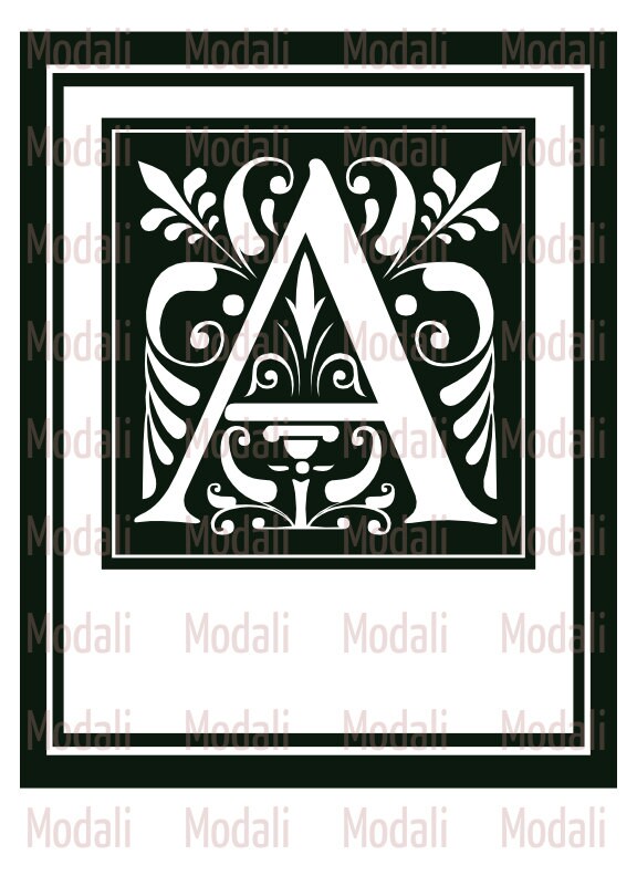 Download Monogram File For Vinyl Cutters Svg Cricut Design Space Letter Etsy