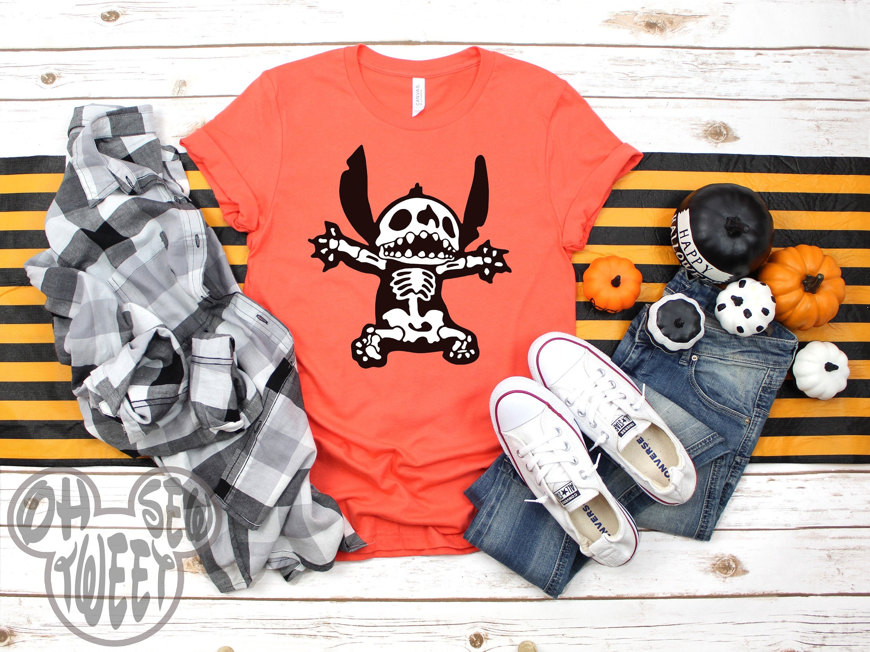 Disney Halloween Shirt | Stitch Skeleton Graphic Tee Shirt Costume | …