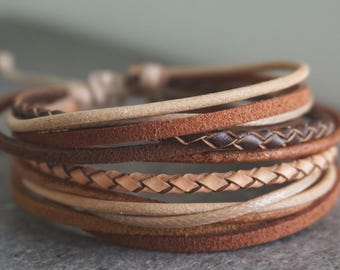 Handmade Braided Leather Wrap Bracelet: Boho Multistrand Jewelry  Handmade in Australia ByLEXY
