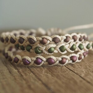Handmade Braided Japanese Beaded Wrap Bracelet: Boho Bohemian Beachy Waxed Cord Jewelry ByLEXY