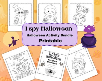 Halloween Activity Printable: Coloring Pages, Mazes, Word Search (Digital Download)
