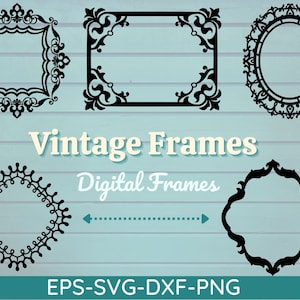 Vintage label frames, Label Frames SVG, Transparent Background, Label Svg, Vintage Frames Svg, Label Frame Vector Clipart, Banner Svg