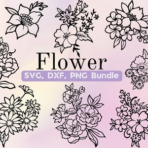 wildflower svg bundle, botanical svg bundle, floral svg, flower svg, botanical clipart, flower clipart, commercial use