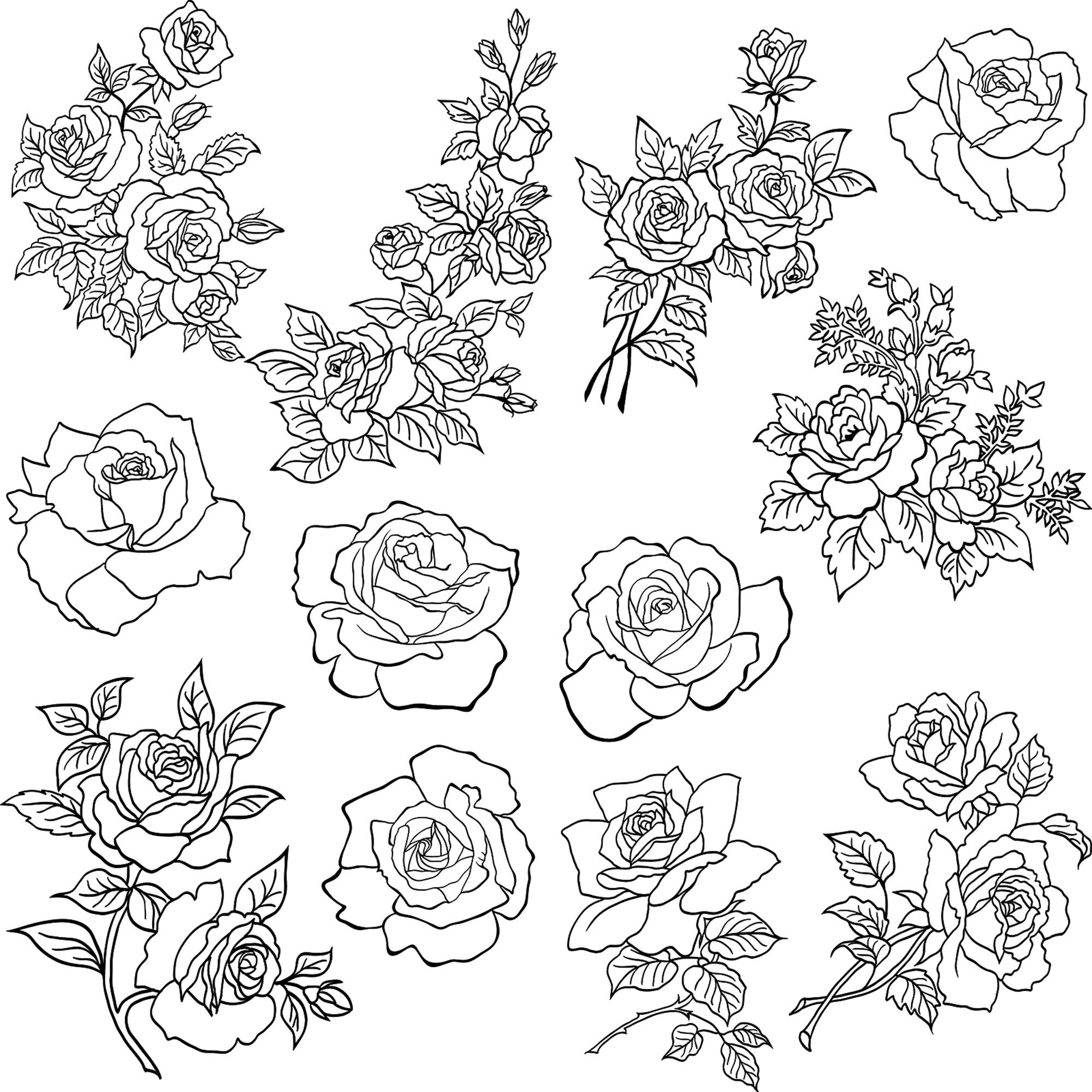 Trailing Roses Svg 12 ROSE SVG Bundle ROSES Svg Bundle Rose Clipart Svg Cut Files for ...