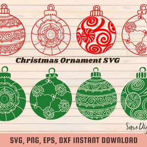 Christmas Ornaments SVG Laser Cut Files (Digital Download)
